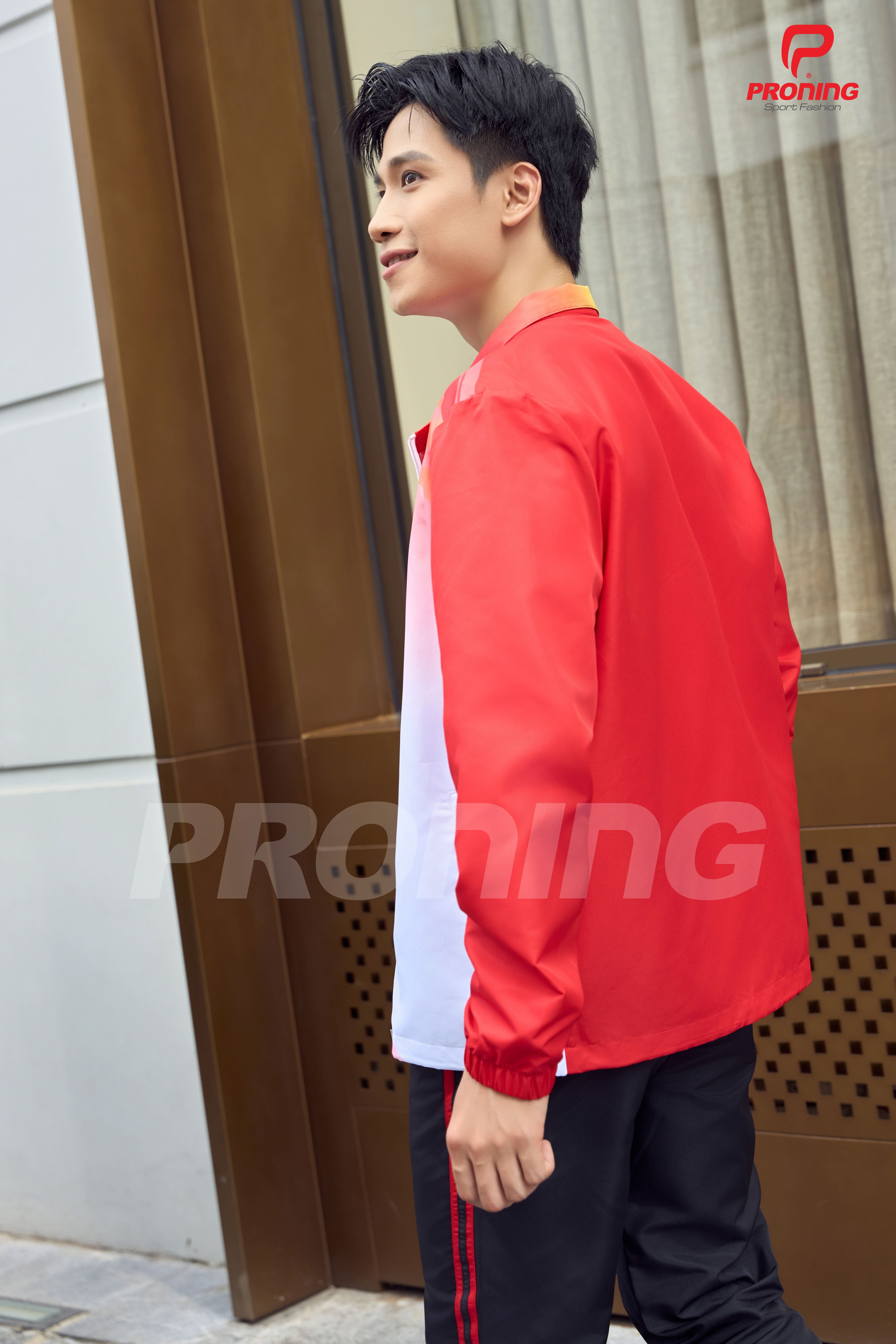 Bộ gió thể thao nam MDB-257 đỏ phối đen